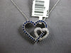 .60CT DIAMOND & AAA SAPPHIRE 14KT WHITE GOLD DOUBLE HEART LOVE FLOATING PENDANT