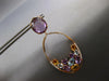 36.48CT DIAMOND & AAA MULTI GEM 18KT ROSE GOLD OVAL CLIP ON FUN HANGING EARRINGS