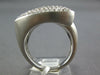 LARGE .90CT DIAMOND 14KT WHITE GOLD 3D MARQUISE SHAPE PAVE MATTE FINISH FUN RING
