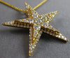 ESTATE LARGE .87CT DIAMOND 18KT YELLOW GOLD 3D STAR LOVE FLOATING PENDANT