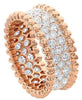 WIDE 2.15CT DIAMOND 18KT ROSE GOLD 3D 3 ROW ETERNITY BEADED ANNIVERSARY RING