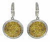 2.16CT WHITE & FANCY YELLOW DIAMOND 18K 2 TONE GOLD 3D FILIGREE HANGING EARRINGS