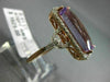 ESTATE LARGE 5.11CT DIAMOND & AAA AMETHYST 14KT ROSE GOLD 3D HALO FILIGREE RING