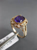 WIDE 1.49CT DIAMOND & AAA AMETHYST 14KT ROSE GOLD OPEN FILIGREE ENGAGEMENT RING