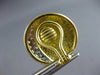 LARGE 1.5CT DIAMOND 18KT 2 TONE GOLD MATTE & SHINY CIRCULAR MOON EARRINGS #27693