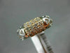 ESTATE WIDE .50CT DIAMOND 14KT TWO TONE GOLD MULTI ROW SQUARE OPEN FILIGREE RING