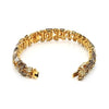 EXTRA LARGE MULTI COLOR 25.94CT DIAMOND 18KT YELLOW GOLD 3D CUFF TENNIS BRACELET