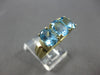 ESTATE LARGE 5.20CT AAA BLUE TOPAZ 14KT YELLOW GOLD 3D 3 STONE LOVE RING #27981