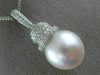 ESTATE LARGE .60CT DIAMOND & AAA SOUTH SEA PEARL 14K WHITE GOLD FLOATING PENDANT