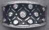 ESTATE .17CT DIAMOND & BLACK ENAMEL 14KT WHITE GOLD ETOILE FLOWER STAR FUN RING