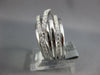 ESTATE WIDE .91CT DIAMOND 18KT WHITE GOLD 3D MULTI ROW CRISS CROSS LOVE RING
