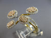 LARGE .75CT DIAMOND 14KT TRI COLOR GOLD 3D CLUSTER MULTI FLOWER CRISS CROSS RING