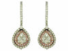 ESTATE 1.46CT WHITE & PINK DIAMOND 14KT TWO TONE GOLD 3D FLOWER HANGING EARRINGS