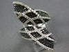 EXTRA LARGE 2.26CT WHITE & BLACK DIAMOND 14K WHITE GOLD CRISS CROSS CHECKER RING