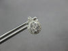 ESTATE .58CT DIAMOND 18K WHITE GOLD ROUND CLUSTER FLOWER TEAR DROP STUD EARRINGS