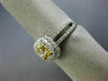 ESTATE WIDE .91CT WHITE & FANCY YELLOW DIAMOND 18KT 2 TONE GOLD DOUBLE HALO RING