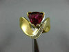 ESTATE WIDE 1.50CT DIAMOND & AAA PINK TOURMALINE 18KT TWO TONE GOLD RING #22057