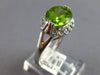 LARGE 2.85CT DIAMOND & AAA PERIDOT 14KT WHITE GOLD OVAL & ROUND FRIENDSHIP RING