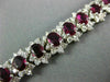 WIDE & LONG 19.3CT DIAMOND & AAA RUBY 18K WHITE GOLD OVAL FLOWER TENNIS BRACELET