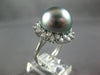 EXTRA LARGE .98CT DIAMOND & AAA TAHITIAN PEARL 18KT WHITE GOLD FLOWER LOVE RING
