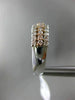 ESTATE .81CT DIAMOND 14K WHITE & ROSE GOLD 3D THREE ROW WEDDING ANNIVERSARY RING