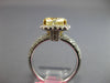 ESTATE LARGE 2.71CT WHITE & FANCY YELLOW DIAMOND 18K 2 TONE GOLD ENGAGEMENT RING