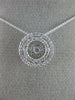 .15CT DANCING DIAMOND 14KT YELLOW GOLD 3D ROUND CLUSTER FLOWER FLOATING PENDANT