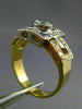 ESTATE WIDE .75CT DIAMOND 18KT TWO TONE GOLD SQUARE BEZEL ENGAGEMENT RING #9804