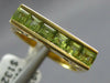 1.07CT DIAMOND & AAA GREEN AMETHYST 18K YELLOW GOLD SQUARE FILIGREE CHANNEL RING