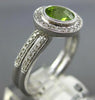 1.27CT DIAMOND & AAA PERIDOT 14KT WHITE GOLD ROUND HALO FILIGREE BEZEL FUN RING