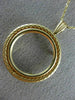 ESTATE 14KT YELLOW GOLD 3D CLASSIC ROPE ROUND COIN FRAME PENDANT #MILANO028
