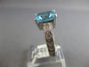 4.03CT DIAMOND & AAA BLUE TOPAZ 14KT WHITE GOLD CUSHION & ROUND ENGAGEMENT RING