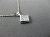 ESTATE .20CT DIAMOND 14K WHITE GOLD 3D CLASSIC INVISIBLE SQUARE FLOATING PENDANT