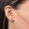 ESTATE AAA SAPPHIRE 14KT YELLOW GOLD 3D PRINCESS SQUARE SOLITAIRE STUD EARRINGS