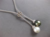 .42CT DIAMOND & AAA SOUTH SEA & TAHITIAN PEARL 18K WHITE GOLD 3D LARIAT NECKLACE