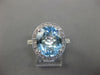 6.14CT DIAMOND & AQUAMARINE & TSAVORITE 14K WHITE & BLACK GOLD 3D OVAL HALO RING