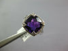 LARGE 3.66CT DIAMOND & AAA AMETHYST 14KT WHITE GOLD 3D CUSHION FILIGREE FUN RING