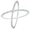 ESTATE .25CT DIAMOND 14KT WHITE GOLD 3D CLASSIC X CRISS CROSS LOVE RING