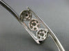 ESTATE .10CT DIAMOND 14KT WHITE GOLD PAST PRESENT FUTURE FLOWER BANGLE BRACELET