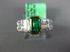 ESTATE 1.50CT DIAMOND & AAA EMERALD 18KT 2 TONE GOLD EMERALD CUT ENGAGEMENT RING