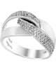 ESTATE .41CT DIAMOND 18KT WHITE GOLD 3D CLASSIC MULTI ROW LOVE KNOT FUN RING