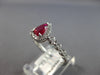 ESTATE .77CT DIAMOND & AAA RUBY 14K WHITE GOLD PEAR SHAPE & ROUND HALO LOVE RING