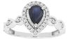 ESTATE 1.14CT DIAMOND & AAA SAPPHIRE 14K WHITE GOLD HALO INFINITY ENGAGMENT RING