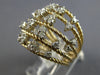 ESTATE LARGE .85CT DIAMOND 14KT YELLOW GOLD MULTI ROW TRIANGULAR FLOWER FUN RING