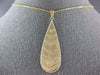 LARGE .60CT DIAMOND 14K YELLOW GOLD 3D MATTE & SHINY ELONGATED FUN PENDANT 27297
