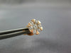 ESTATE .69CT DIAMOND 18KT ROSE GOLD 3D CLUSTER FLOWER STAR STUD EARRINGS