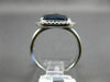 LARGE 6.13CT DIAMOND & AAA SLICED SAPPHIRE 14KT WHITE GOLD 3D HALO MILGRAIN RING