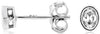 ESTATE .19CT DIAMOND 14KT WHITE GOLD OVAL CLASSIC SOLIATIRE BEZEL STUD EARRINGS