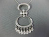 ESTATE LARGE .40CT DIAMOND 18K WHITE GOLD FILIGREE CHANDELIER OVAL PENDANT 14920