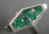 LARGE 4.2CT DIAMOND & AAA COLOMBIAN EMERALD 18KT WHITE GOLD MULTI SHAPE BRACELET